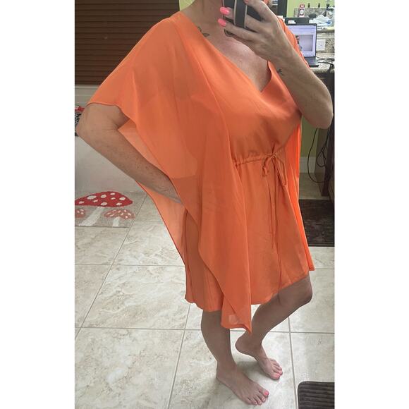 Bebe orange kaftan dress medium - Picture 3 of 7